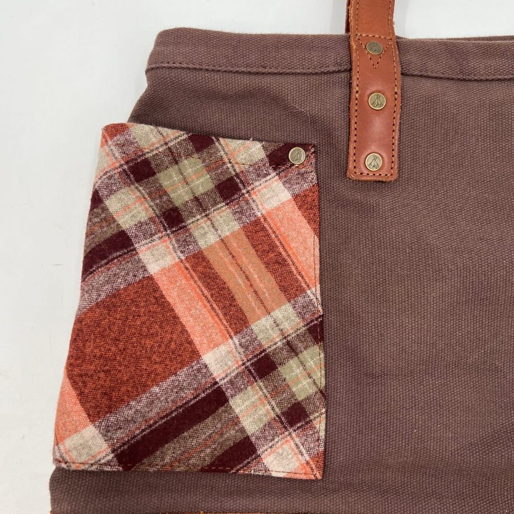 Pendleton Brown Orange Classic Wool Canvas Tote |… - image 6